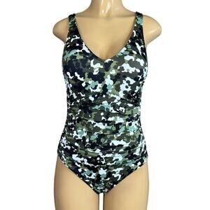 MagicSuit by MiracleSuit Steffi One Piece Swimsuit GI Jane Green Camo SZ 8